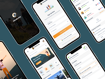 Hiking App app app design clean design clean ui design ios iphone mobile app mobile app design ui ui design ux ux design