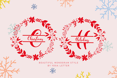 Christmas Holiday Monogram beautiful branding christmas christmas monogram design font font design graphic design handwritten illustration kdp logo monogram procreate spring svg ui