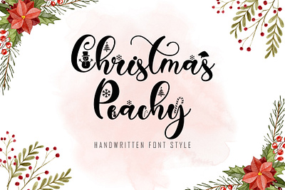 Christmas Peachy beautiful branding design font font design graphic design handwritten illustration logo santa spring ui winter