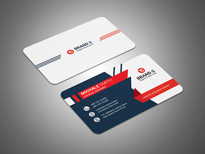 Double sided Corporate Business Card template. brand business business card card clean company corporate creative eye catchy id id card identity card minimalistic modern paper primary primary identity simple visiting card visual identity