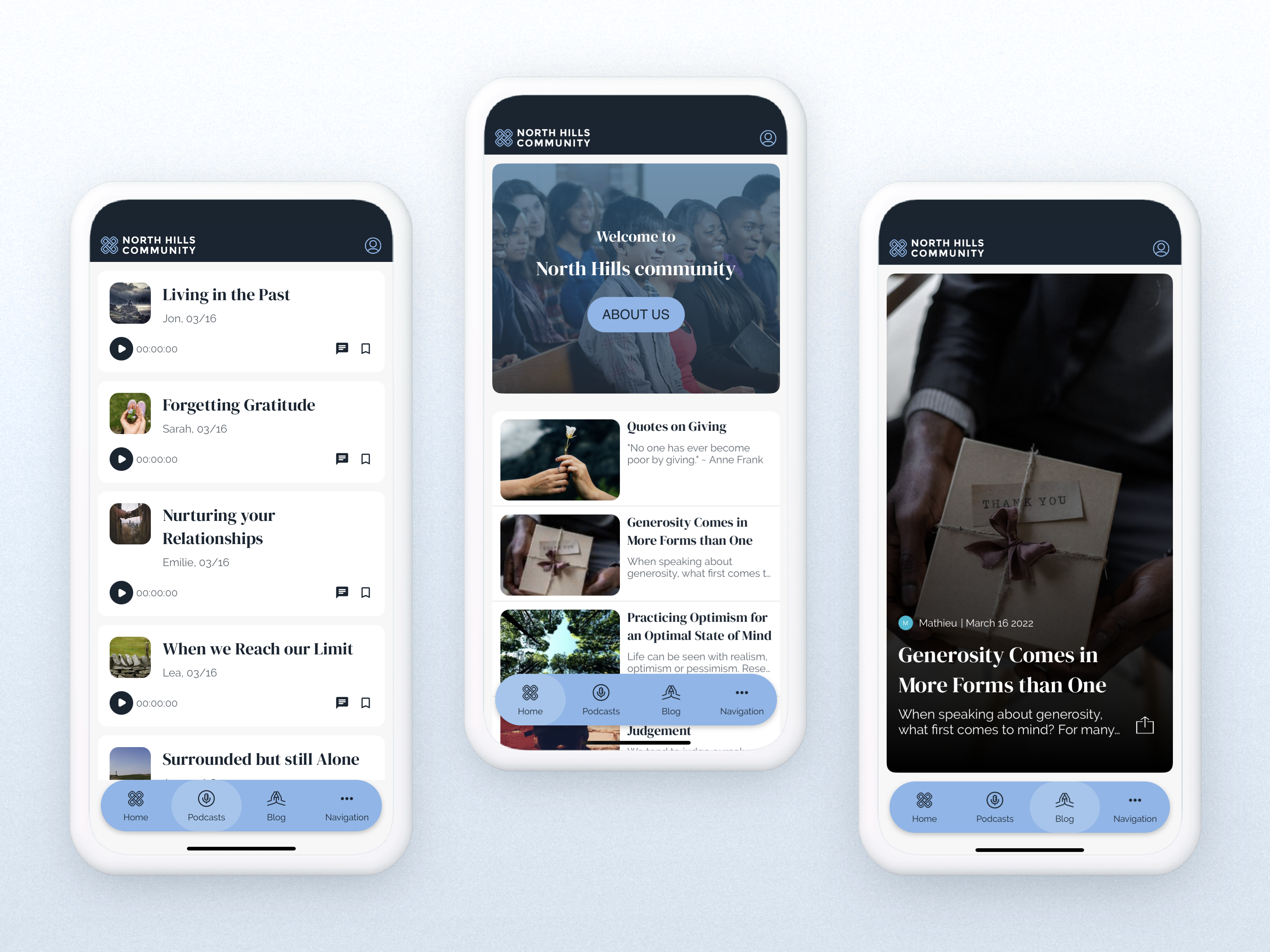 Example of North Hills - Faith-based Mobile App for iOS and Android