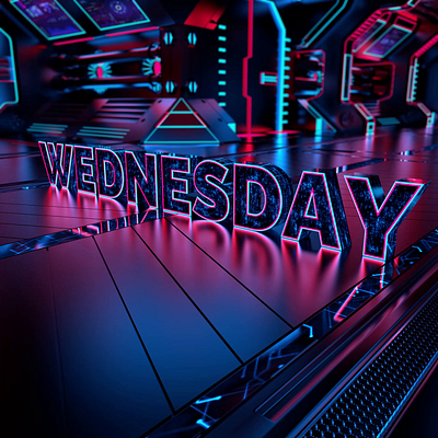 Wednesday | Space Time 3d after effects animation cinema 4d cinema4d day design galaxy illustration loop morning motion design neon space starwars wednesday week