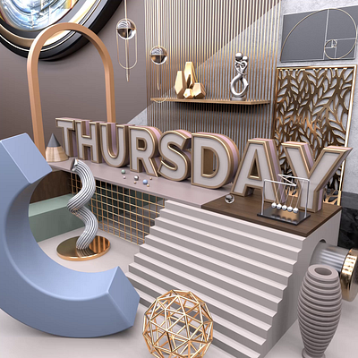 Thursday | Fantasy Time 3d abstract after effects animation art cinema4d day design fantasy illustration loop morning motion design nft thursday week