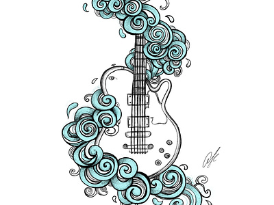 Guitar illustration adobe art design digital art graffiti graphic design illustration illustrator sketch vector