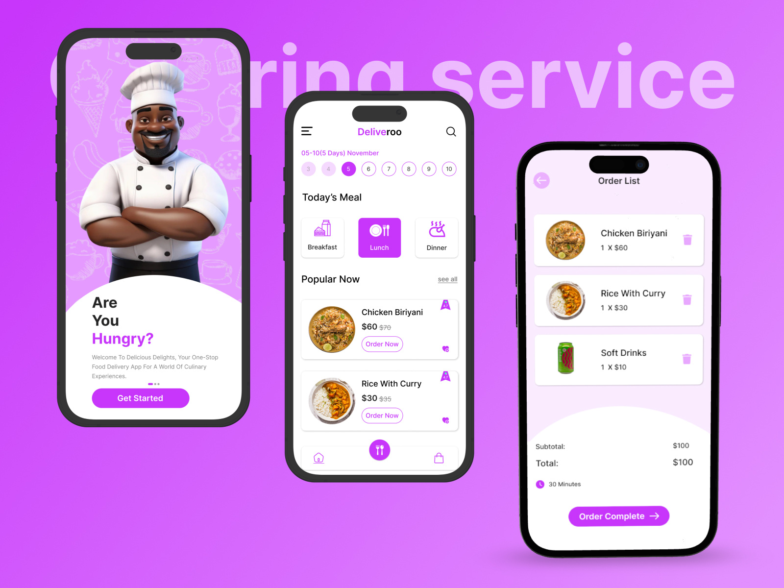 Catering App design app design app ui app ui design branding catering app delivery app design design food delivery app food ui graphic design ios app design mobile app mobile app design ui ui design uiux user interface ux
