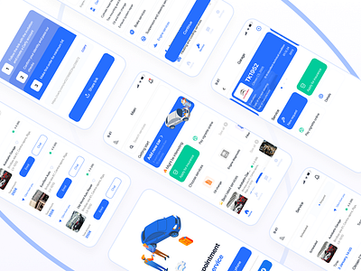 Car repair - mobile app androind auto parts automative blue car car service ios mobile repair service ui ui kit vehicle