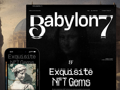 Babylon 7: Main Page app art branding crypto design font interface logo main main page nft page pixel ui ux web web design web3 website