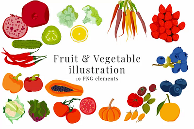 Fruit and Vegetable Illustration design food graphic design handdrawn illustration