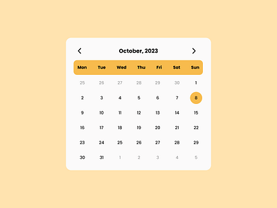 Daily UI Challenge #6 - Design a calendar calendar design ui ux