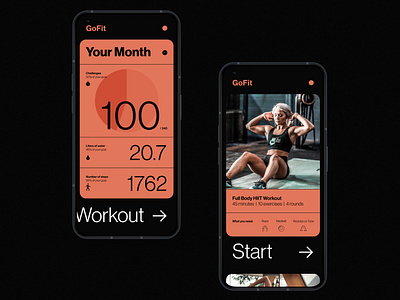 GoFit (Case Study) app design fitness illustration typography ui uiux