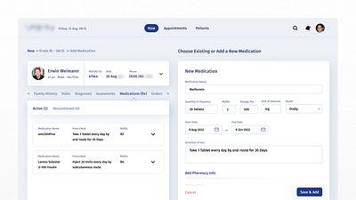 Clinical Receptionist Dashboard (B2B SAAS Web App) b2b clinical dashboard doctor medical ui