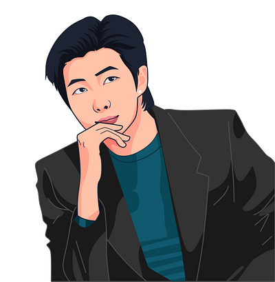 Namjoon BTS bts cartoon illustration vector