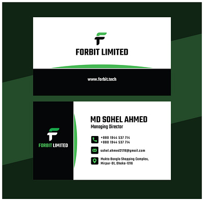 Business Card For "Forbit Limited" 3d animation branding graphic design logo motion graphics ui