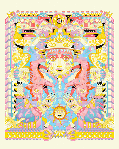 mexican art inspiration ad art artwork colorful cubisme decoration edition geometric graphic design illustration maya mexican motion graphics packaging poster print psychedelic symetrie vector yoaz