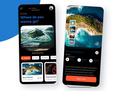 Travelling App UI/UX Design animation figma modern design prototyping uiux design user research