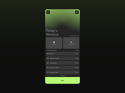 Workout of the Day Ui design - Ui062 clean dailyui design modern todays workout ui ui062 workout workout of the day