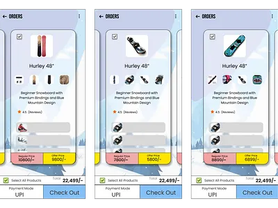 Design of a Order Review page of a Snowboard making Company graphic design order page order review page snowboarding