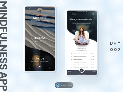 Mindfulness App app design daily ui design figma mindfulness product design ui ui design user infterface design