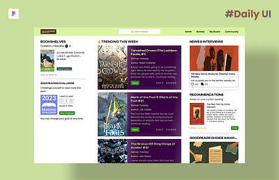Redesigned Homepage of Goodreads daily ui dailyui redesign ui ui design ux ux design ux designer uxui web design web designer website