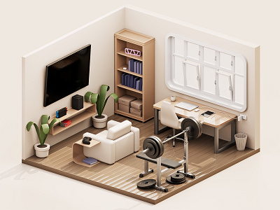 3D Room — Home hobbies 3d arnold cg cinema4d intensive redshift render rozov visualisation wnbl