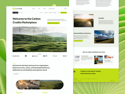 Marketplace concept carbon clean climate concept dashboard design eco green landing page marketplace ui ux web webdesign wind