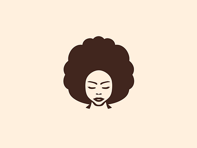 Afro Girl Head Logo afro brand brand identity branding clean design graphic design head illustration logo logotype mark symmetrical