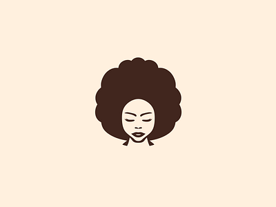 Afro Girl Head Logo afro brand brand identity branding clean design graphic design head illustration logo logotype mark symmetrical