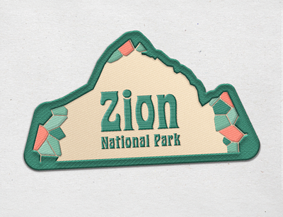 Zion Park Stitched Patch design graphic design illustration illustrator logo national park patch stitch zion national park zion park