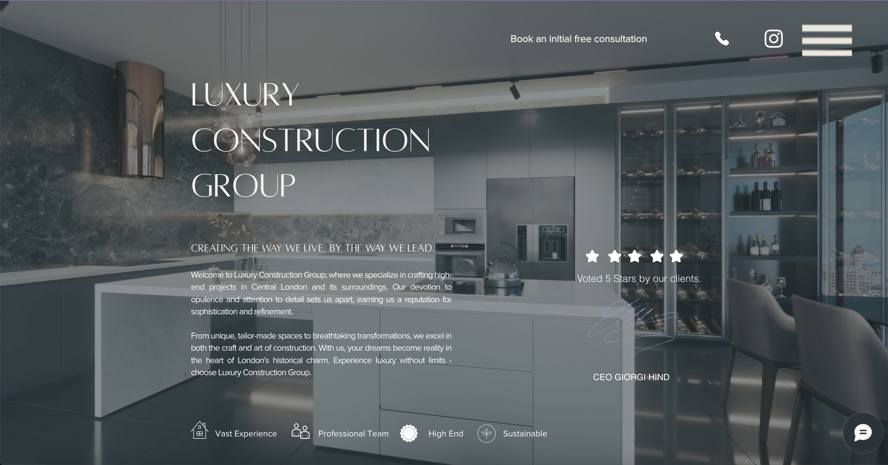 Web UI / Luxury Construction 3d branding graphic design logo motion graphics ui