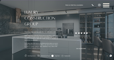 Web UI / Luxury Construction 3d branding graphic design logo motion graphics ui