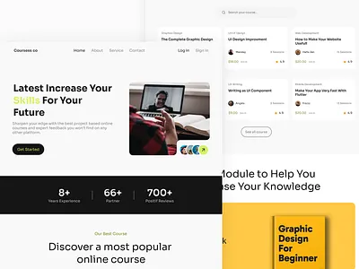 Coursess.co app business concept corporate education home page idea inspiration landing page landing page ui learning mobile online cours ui ui ux web web course web design web ui website