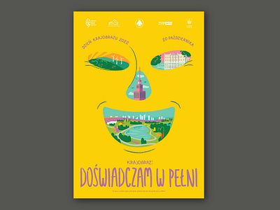 Landscape Day Poster illustration poster vector warsaw yellow