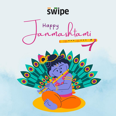 Krishna Janmashtami billing branding design festival graphic design gst illustration invoicing janmastami krishna swipe ui