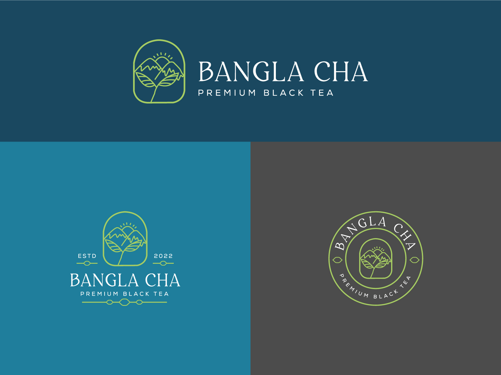 Tea Logo Design badge badge logo brand brand identity branding design logo logo design logo lockups logos minimal modern monoline tea tea branding tea logo