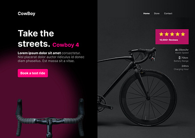 Bicycle UI Landing Page