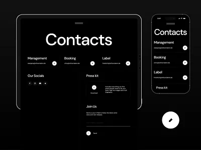 Oliver Koletzki artist awards contact contacts design dj feedback form kit label message modal music page popup press reauest ui ux website