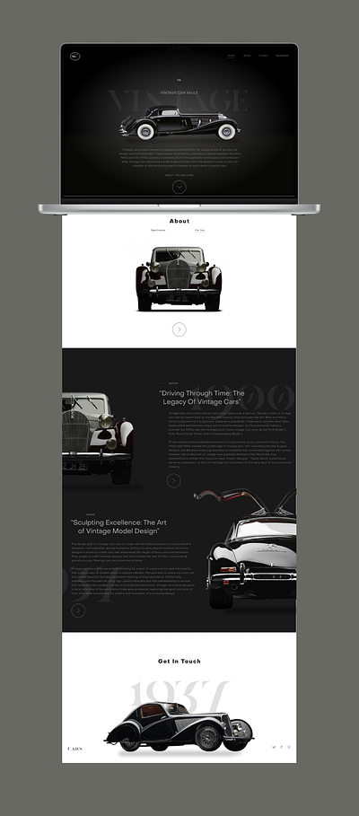 Vintage Car Website: A showcase of Luxurious Vintage Cars. design ui web design