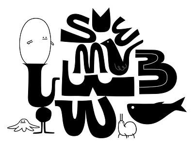 some of the parts abstract animal balloon branding cartoon character design dribbble fish illustration logo mascot shapes starfish