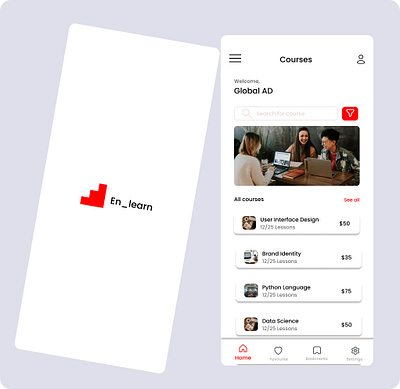 En_learn Educational App app brand design branding design figma graphic design illustration interaction design landing page logo product design typography ui uiux user experience user interface ux vector visual design
