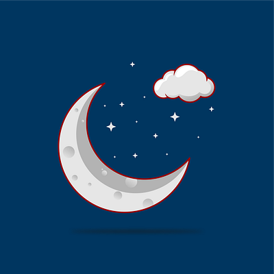 Good Night animation cute good night graphic design half moon illustration moon night stars stary nights sticker vector