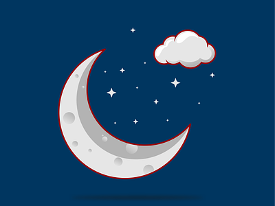Good Night animation cute good night graphic design half moon illustration moon night stars stary nights sticker vector