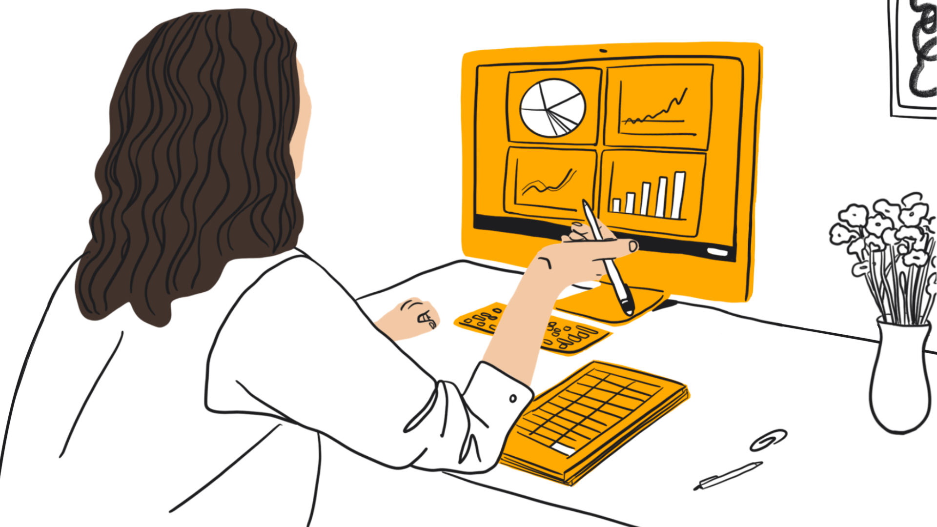 Outlined Swipe Billing App Illustrations billing branding emptyscreens graphic design illustrations invoicing mobile mobilescreens outline people swipe web