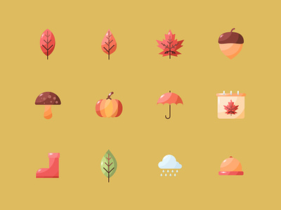 Autumn Shiny Flat Icon autumn flat autumn icon fall icon flat holiday icon icon icon design icon set vector
