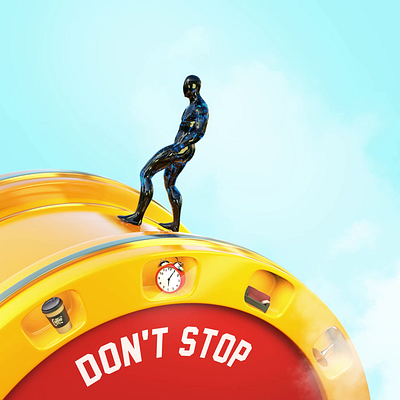 Don't Stop! 3d abstract after effects animation c4d character cinema4d design illustration life loop looping motion design motivation nft stop success