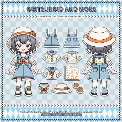 Summer Vibe Doll Clothes Design [Girl Version] anime artwork cartoon chibi children clipart clothing craft design doll doodle fashion fashion sheet illustration kids knolling paper paper doll stickers summer