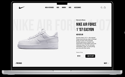 Nike Air Force Design ecommerce design
