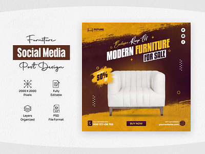 Furniture Social Media Post, Banner Design animation app banner design branding design furniture post furniture poster graphic design graphic post illustration logo post design poster design social media post ui vector