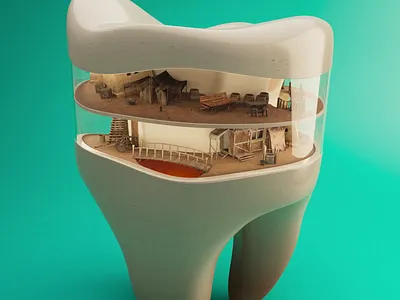 Toothache 360 3d abstract ae after effects animation c4d cinema4d city design illustration loop looping motion design nft street tooth toothache world