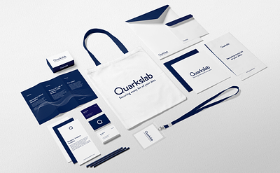 Quarkslab Stationery branding clean corporate cybersecurity logo minimalist safety simple stationery