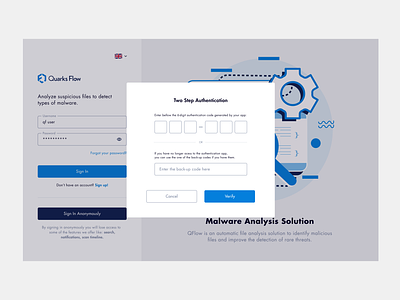 Two Factor Authentication Modal [QF] app authentication code cybersecurity login two factor ui ux web